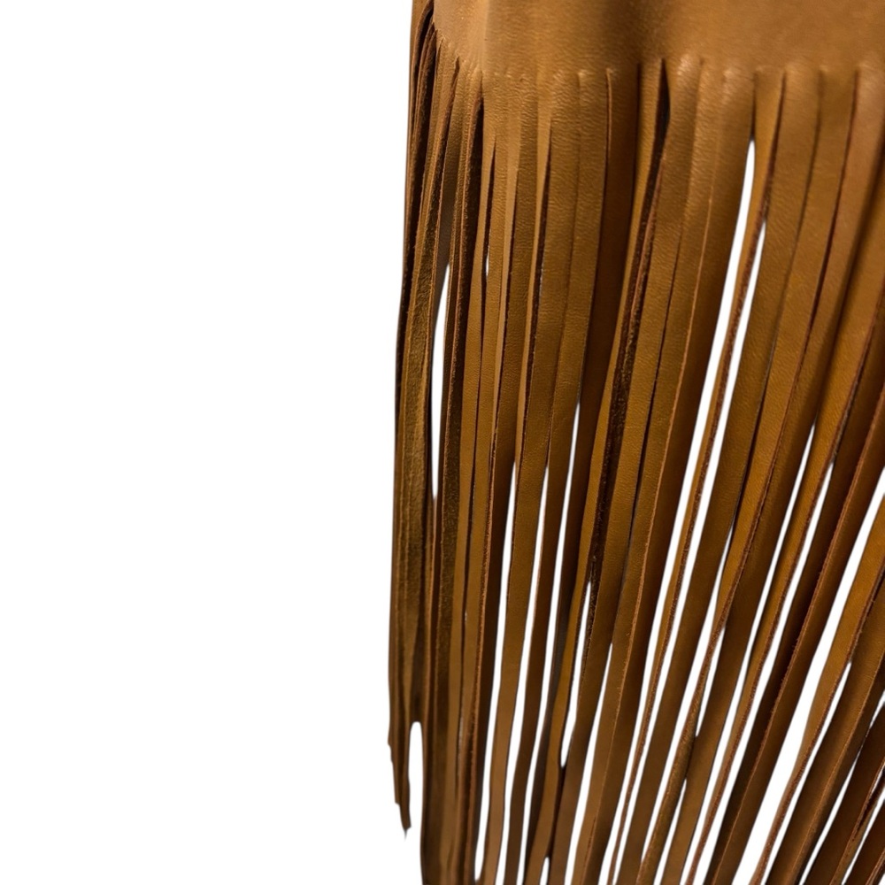 Ladies Genuine Leather Tie Front‎ Fringe Bottom Leather Vest Size Medium/Large - Picture 2 of 12
